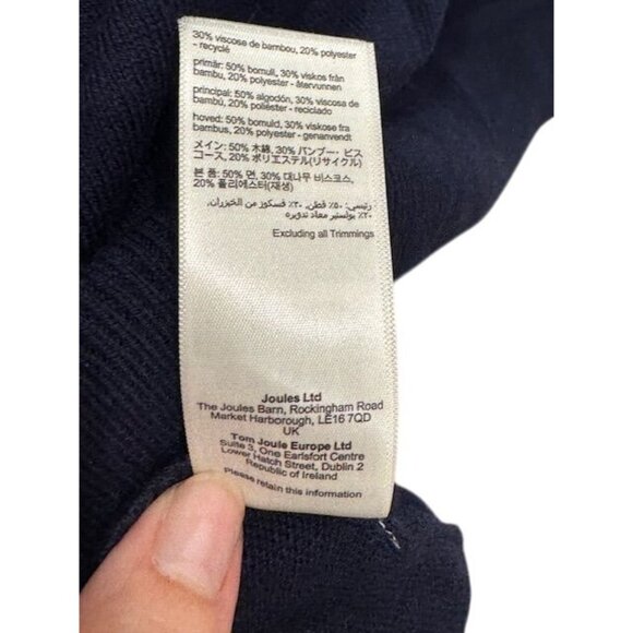 NWT Joules Womens Size 14 Navy Cotton Duck Umbrella Cardigan With Yellow Trim - Picture 11 of 13